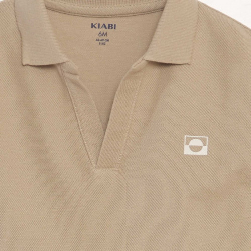 Polo en coton piqué - Marron taupe