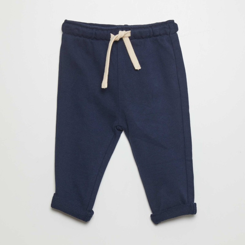 Pantalon jogging en french terry - Bleu marine