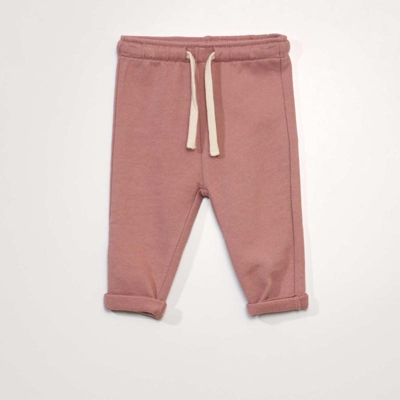 Pantalon jogging en french terry - Vieux rose