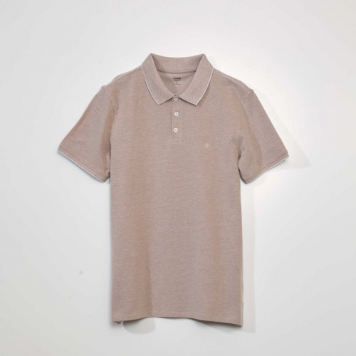 Polo en piqué de coton - Beige