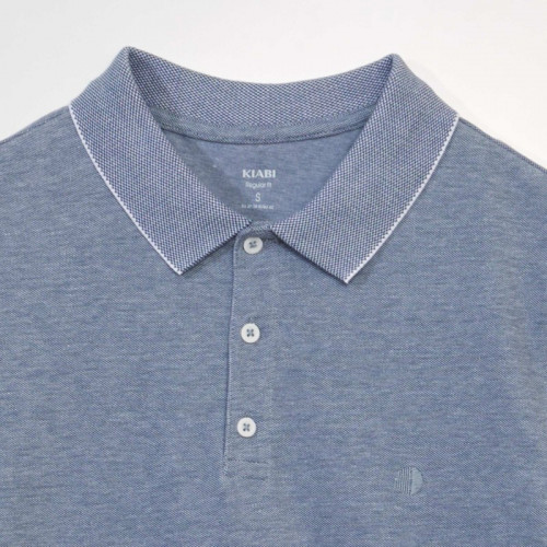 Polo en piqué de coton - Bleu