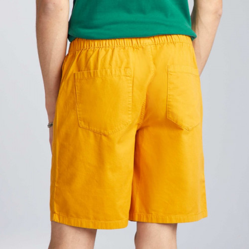 Short élastique en coton - Jaune moutarde