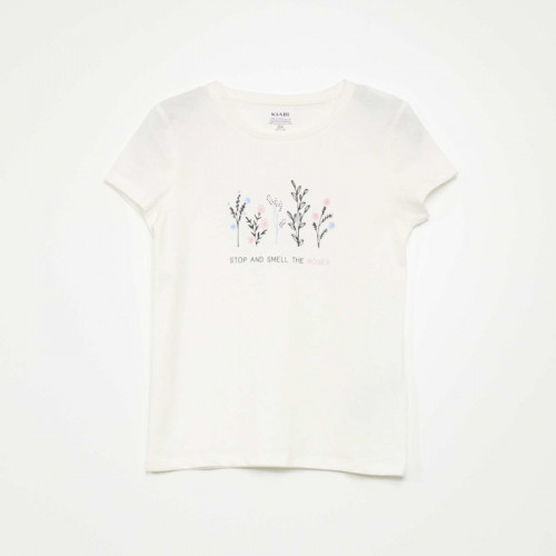 Lot de 3 t-shirts imprimés - Blanc/rose/bleu