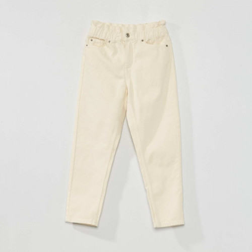 Pantalon denim coupe mom - Blanc