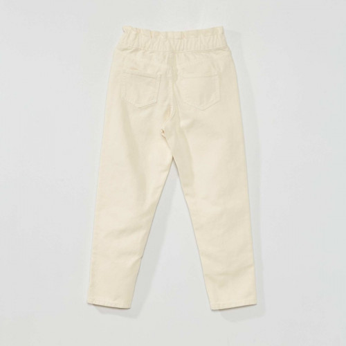 Pantalon denim coupe mom - Blanc