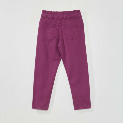 Pantalon denim coupe mom - Prune