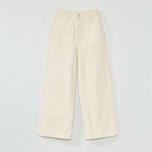 Pantalon denim wide leg - Blanc