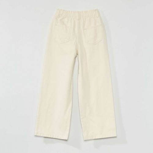 Pantalon denim wide leg - Blanc