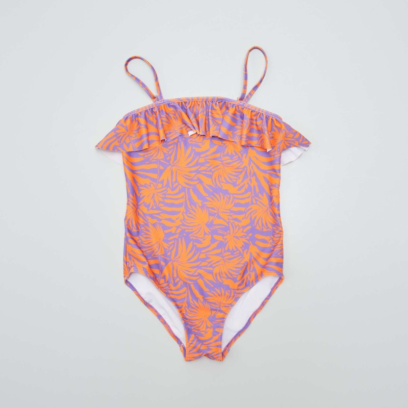 Maillot de bain 1 pièce - Orange/violet