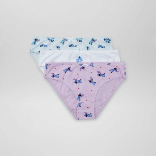 Lot de 3 culottes 'Stitch' 'Disney' - Bleu/blanc/rose