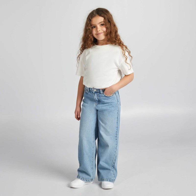 Pantalon wide leg - Bleu