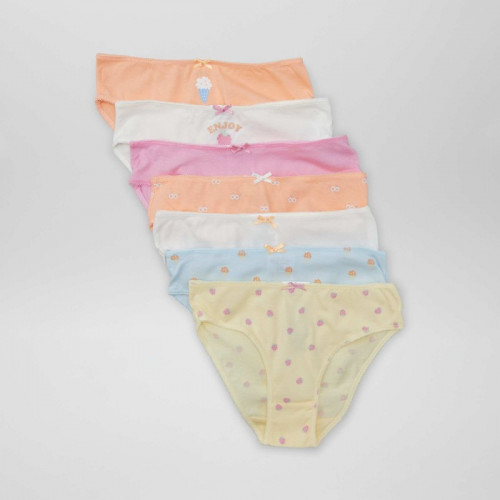 Lot de 7 culottes - Jaune/blanc/rose/bleu