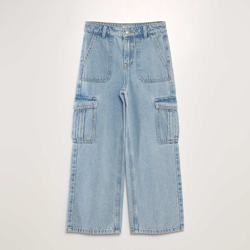 Pantalon battle en denim wide leg - Triple stone