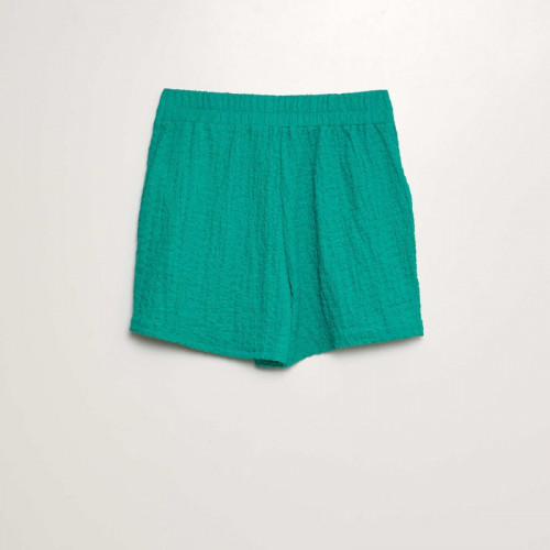 Jupe short en maille gaufrée - Vert