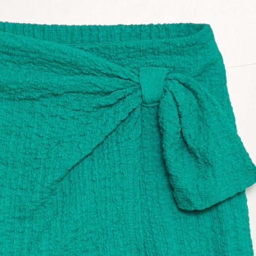 Jupe short en maille gaufrée - Vert