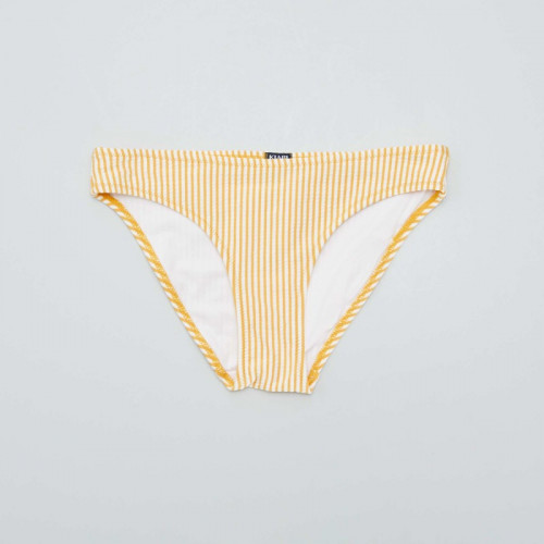 Maillot de bain rayé gaufré - 2 pièces - Jaune