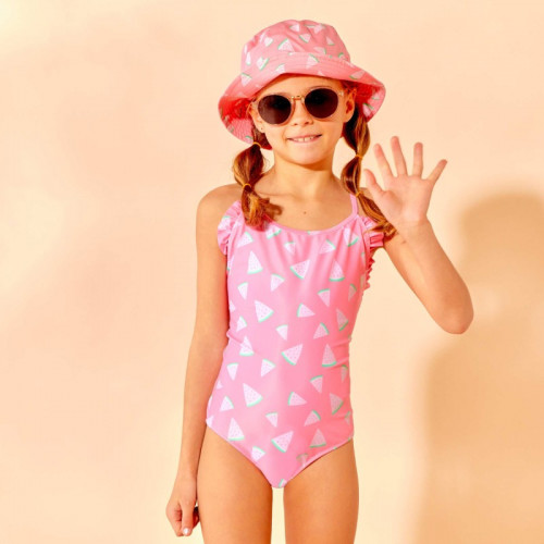 Maillot de bain croisé - 1 pièce - Rose