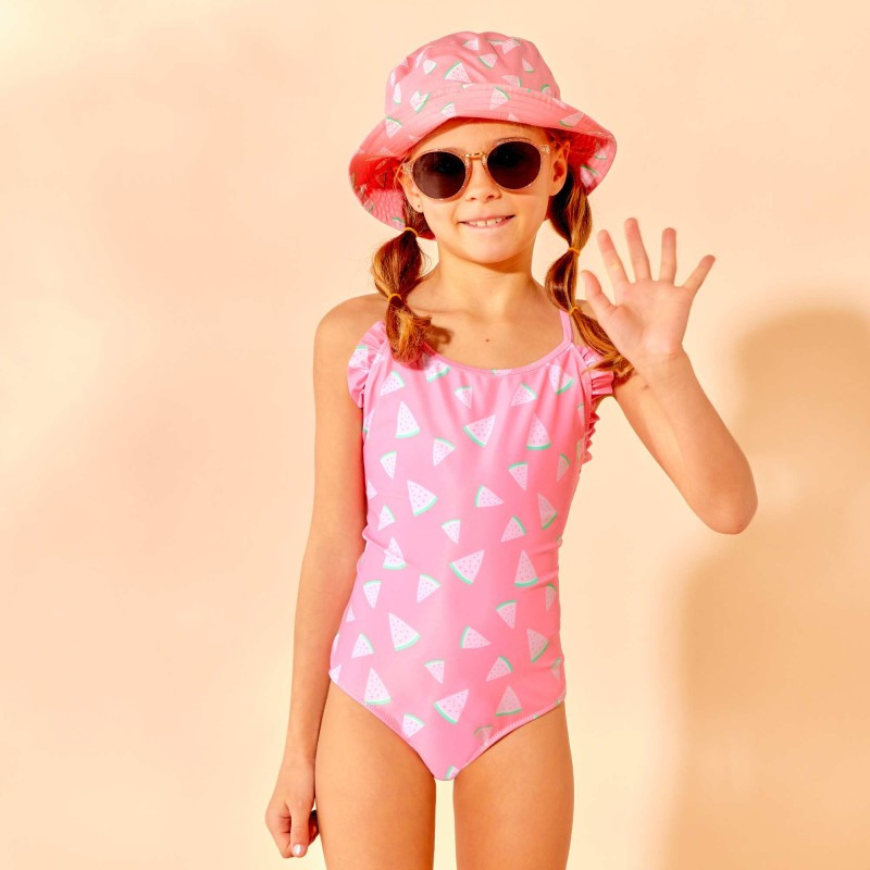 Maillot de bain croisé - 1 pièce - Rose