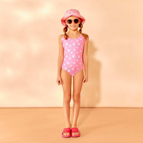 Maillot de bain croisé - 1 pièce - Rose