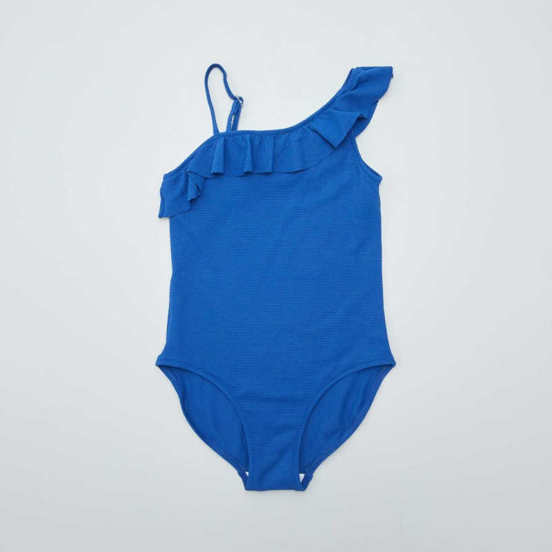 Maillot de bain 1 pièce asymétrique - Bleu