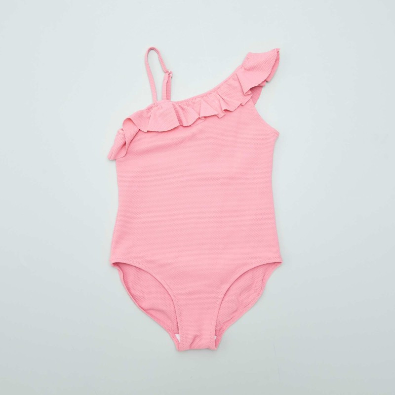 Maillot de bain 1 pièce asymétrique - Rose