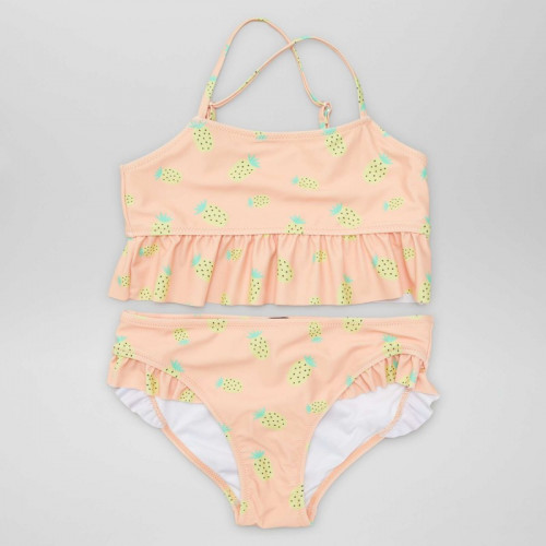 Maillot de bain 2 pièces volanté - Orange