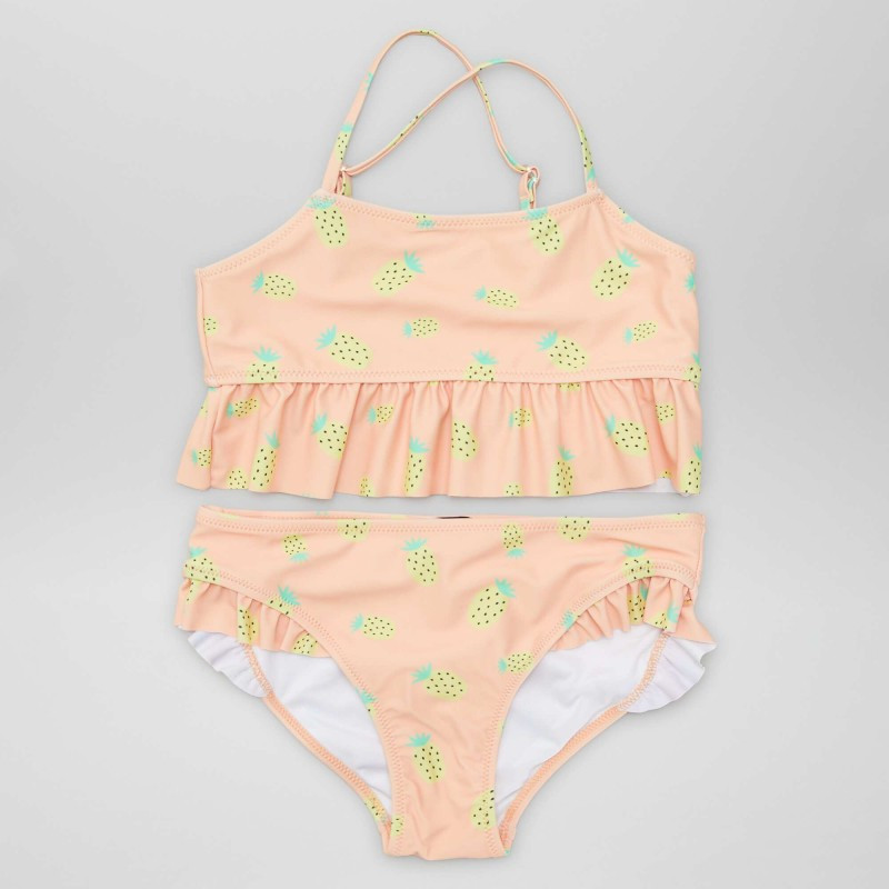 Maillot de bain 2 pièces volanté - Orange