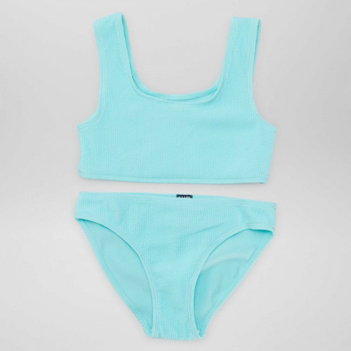 Maillot de bain gaufré - 2 pièces - Bleu