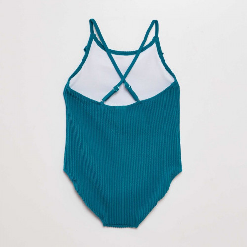 Maillot de bain 1 pièce avec volant - Bleu