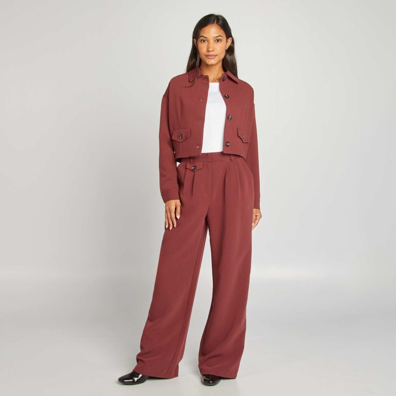 Pantalon tailleur large - Bordeaux