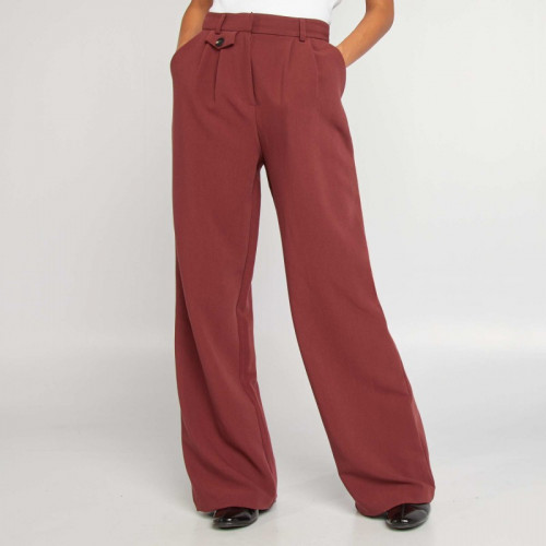 Pantalon tailleur large - Bordeaux