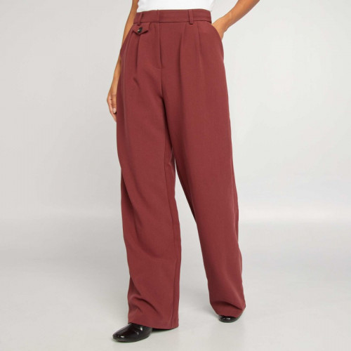 Pantalon tailleur large - Bordeaux