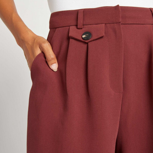 Pantalon tailleur large - Bordeaux