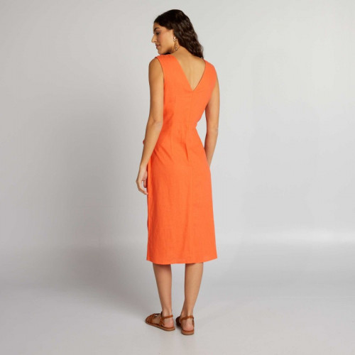 Robe midi sans manches - Orange