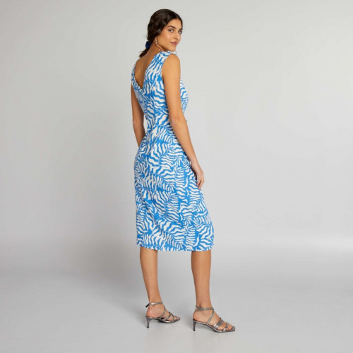 Robe midi sans manches - Bleu