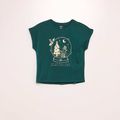 T-shirt manches courtes 'Noël' - Vert