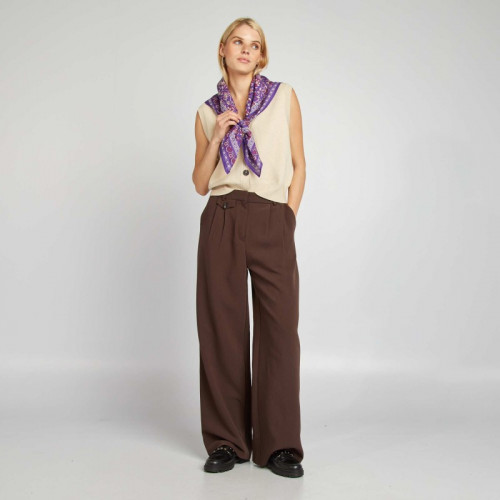 Pantalon tailleur large - Marron