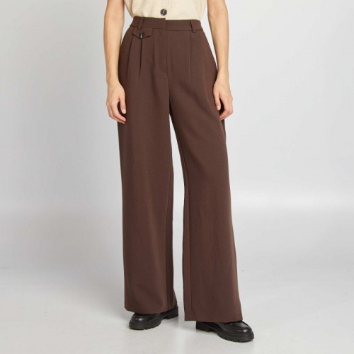 Pantalon tailleur large - Marron