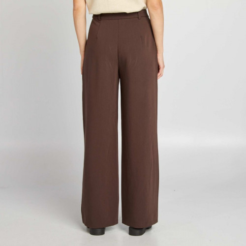 Pantalon tailleur large - Marron