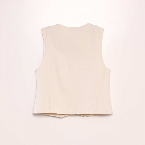 Gilet de costume en coton - Beige