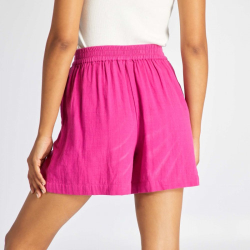 Short en double gaze de coton - Rose