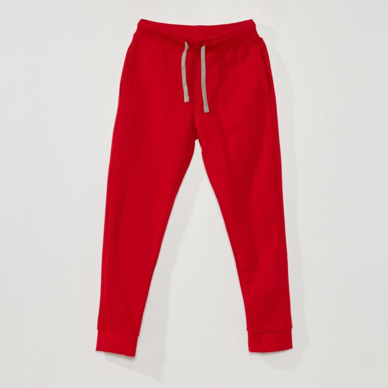 Pantalon de jogging en coton uni - Mixte - Rouge