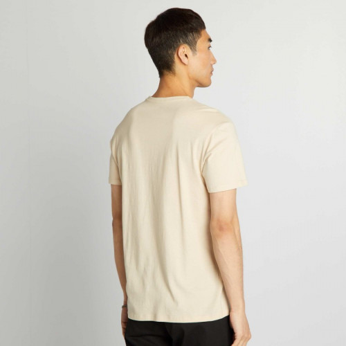 T-shirt droit en jersey uni - Beige