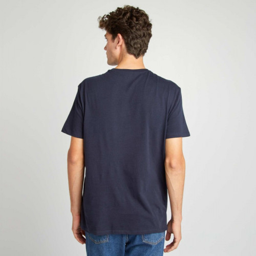 T-shirt droit en jersey uni - Bleu marine