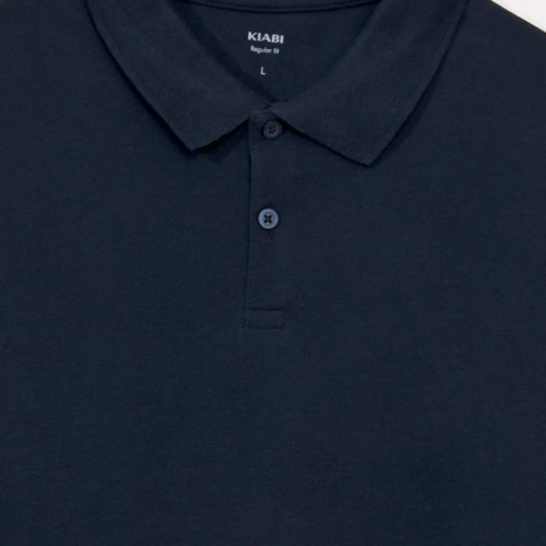 Polo en piqué de coton - Bleu marine