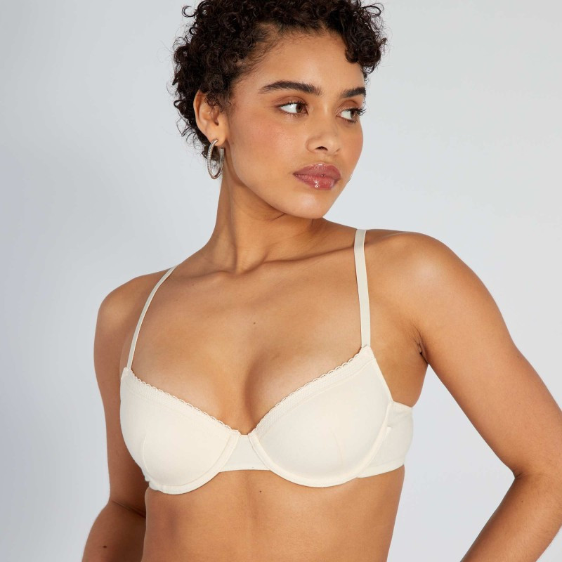 Soutien-gorge paddé coton - Beige