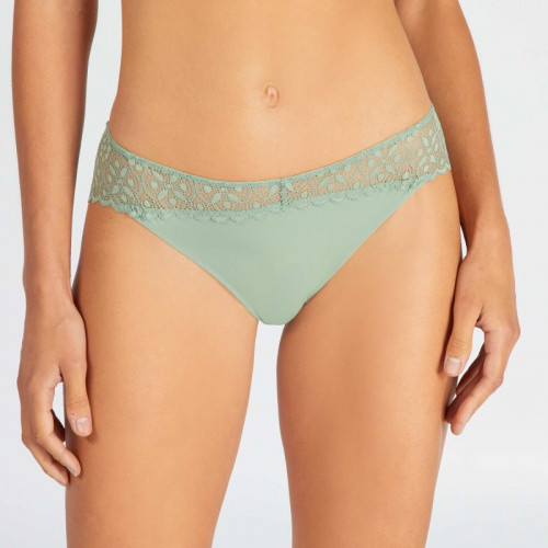 Culotte micro et dentelle - Vert