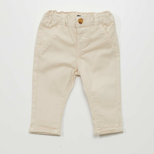 Pantalon chino uni - Beige