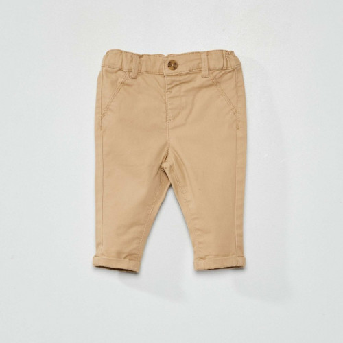 Pantalon chino uni - Beige