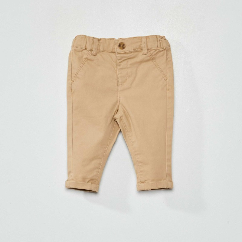 Pantalon chino uni - Beige